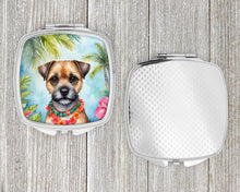 Load image into Gallery viewer, Border Terrier Luau Compact Mirror – Stylish Purse Mirror with Artistic Covers