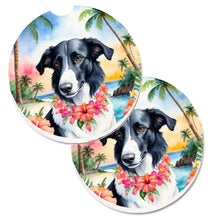 Load image into Gallery viewer, Borzoi Luau Car Coasters – Set of 2 - Absorbent Stone with Fun &amp; Functional Artwork