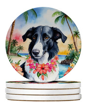 Load image into Gallery viewer, Borzoi Luau Large Sandstone Coasters Pack of 4