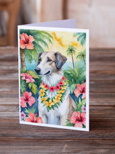 Load image into Gallery viewer, Borzoi Luau Greeting Cards - Blank Note Cards – 8-Pack of Artist-Designed Cards with Envelopes