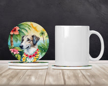 Load image into Gallery viewer, Borzoi Luau Large Sandstone Coasters Pack of 4