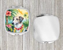 Load image into Gallery viewer, Borzoi Luau Compact Mirror – Stylish Purse Mirror with Artistic Covers