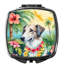 Load image into Gallery viewer, Borzoi Luau Compact Mirror – Stylish Purse Mirror with Artistic Covers