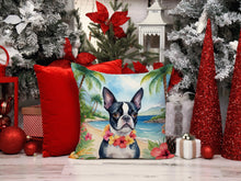 Load image into Gallery viewer, Boston Terrier Luau Throw Pillow - 14x14 Decorative Pillow – Art for Your Home &amp; Patio