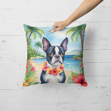 Load image into Gallery viewer, Boston Terrier Luau Throw Pillow