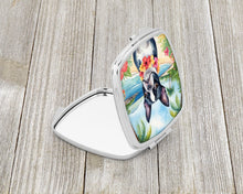 Load image into Gallery viewer, Boston Terrier Luau Compact Mirror – Stylish Purse Mirror with Artistic Covers