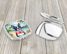 Load image into Gallery viewer, Boston Terrier Luau Compact Mirror – Stylish Purse Mirror with Artistic Covers