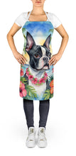 Load image into Gallery viewer, Boston Terrier Luau Apron – Artist-Designed Kitchen, BBQ &amp; Craft Apron