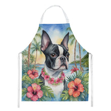 Load image into Gallery viewer, Boston Terrier Luau Apron – Artist-Designed Kitchen, BBQ &amp; Craft Apron