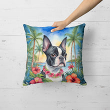 Load image into Gallery viewer, Boston Terrier Luau Throw Pillow