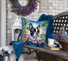 Load image into Gallery viewer, Boston Terrier Luau Throw Pillow