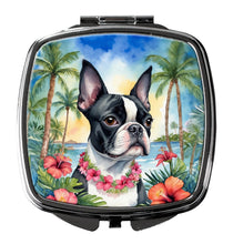 Load image into Gallery viewer, Boston Terrier Luau Compact Mirror – Stylish Purse Mirror with Artistic Covers