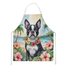 Load image into Gallery viewer, Boston Terrier Luau Apron – Artist-Designed Kitchen, BBQ &amp; Craft Apron