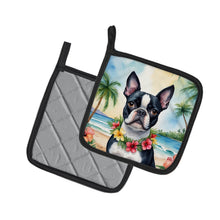 Load image into Gallery viewer, Boston Terrier Luau Pot Holders - Set of 2 Decorative Kitchen Helpers | Made in the USA