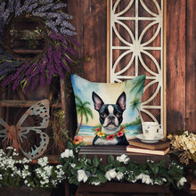 Load image into Gallery viewer, Boston Terrier Luau Throw Pillow - 14x14 Decorative Pillow – Art for Your Home &amp; Patio