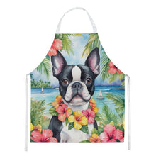 Load image into Gallery viewer, Boston Terrier Luau Apron – Artist-Designed Kitchen, BBQ &amp; Craft Apron