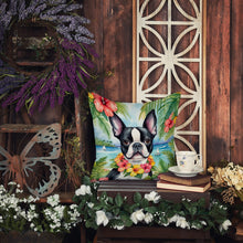Load image into Gallery viewer, Boston Terrier Luau Throw Pillow