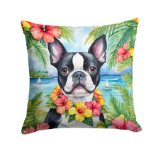 Load image into Gallery viewer, Boston Terrier Luau Throw Pillow