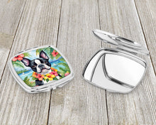 Load image into Gallery viewer, Boston Terrier Luau Compact Mirror – Stylish Purse Mirror with Artistic Covers
