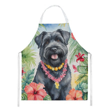Load image into Gallery viewer, Bouvier des Flandres Luau Apron – Artist-Designed Kitchen, BBQ &amp; Craft Apron