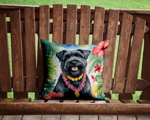 Load image into Gallery viewer, Bouvier des Flandres Luau Throw Pillow - 14x14 Decorative Pillow – Art for Your Home &amp; Patio