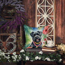 Load image into Gallery viewer, Bouvier des Flandres Luau Throw Pillow - 14x14 Decorative Pillow – Art for Your Home &amp; Patio