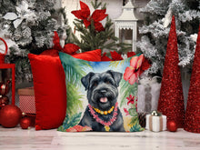 Load image into Gallery viewer, Bouvier des Flandres Luau Throw Pillow - 14x14 Decorative Pillow – Art for Your Home &amp; Patio