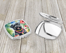 Load image into Gallery viewer, Bouvier des Flandres Luau Compact Mirror – Stylish Purse Mirror with Artistic Covers