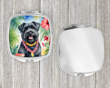 Load image into Gallery viewer, Bouvier des Flandres Luau Compact Mirror – Stylish Purse Mirror with Artistic Covers