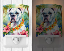 Load image into Gallery viewer, White Boxer Luau Ceramic Night Light