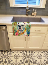 Load image into Gallery viewer, White Boxer Luau Kitchen Towel