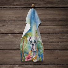 Load image into Gallery viewer, White Boxer Luau Kitchen Towel