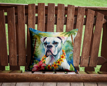 Load image into Gallery viewer, White Boxer Luau Throw Pillow - 14x14 Decorative Pillow – Art for Your Home &amp; Patio