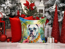 Load image into Gallery viewer, White Boxer Luau Throw Pillow - 14x14 Decorative Pillow – Art for Your Home &amp; Patio