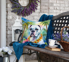 Load image into Gallery viewer, White Boxer Luau Throw Pillow