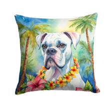 Load image into Gallery viewer, White Boxer Luau Throw Pillow