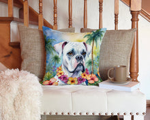 Load image into Gallery viewer, White Boxer Luau Throw Pillow - 14x14 Decorative Pillow – Art for Your Home &amp; Patio