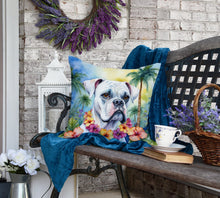 Load image into Gallery viewer, White Boxer Luau Throw Pillow