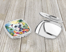 Load image into Gallery viewer, White Boxer Luau Compact Mirror – Stylish Purse Mirror with Artistic Covers