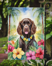 Load image into Gallery viewer, Boykin Spaniel Luau Garden Flag – Tropical Dog Decor with Hibiscus &amp; Palm Leaves