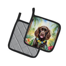 Load image into Gallery viewer, Boykin Spaniel Luau Pot Holders - Set of 2 Decorative Kitchen Helpers | Made in the USA