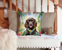 Load image into Gallery viewer, Boykin Spaniel Luau Throw Pillow - 14x14 Decorative Pillow – Art for Your Home &amp; Patio