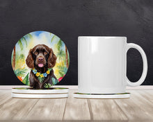 Load image into Gallery viewer, Boykin Spaniel Luau Large Sandstone Coasters Pack of 4