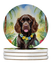 Load image into Gallery viewer, Boykin Spaniel Luau Large Sandstone Coasters Pack of 4