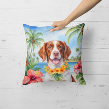 Load image into Gallery viewer, Brittany Spaniel Luau Throw Pillow