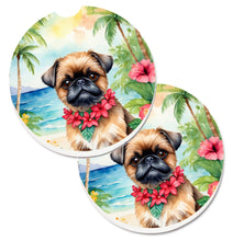 Load image into Gallery viewer, Brussels Griffon Luau Car Coasters – Set of 2 - Absorbent Stone with Fun &amp; Functional Artwork