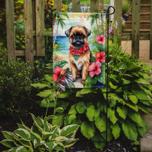 Load image into Gallery viewer, Brussels Griffon Luau Garden Flag – Tropical Dog Decor with Hibiscus &amp; Palm Leaves