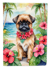 Load image into Gallery viewer, Brussels Griffon Luau Garden Flag – Tropical Dog Decor with Hibiscus &amp; Palm Leaves