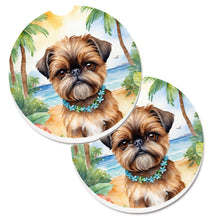 Load image into Gallery viewer, Brussels Griffon Luau Car Coasters – Set of 2 - Absorbent Stone with Fun &amp; Functional Artwork