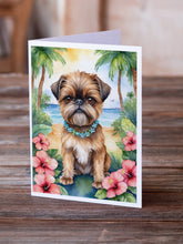 Load image into Gallery viewer, Brussels Griffon Luau Greeting Cards - Blank Note Cards – 8-Pack of Artist-Designed Cards with Envelopes